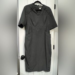 Gray V-Neck Dress